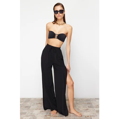 Trendyol Black Woven Slit Trousers