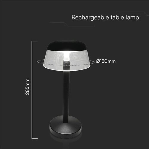  LED prigu&amp;scaron;iva punjiva dodirna stona lampa LED/3W/5V 3000-6000K crna Slike