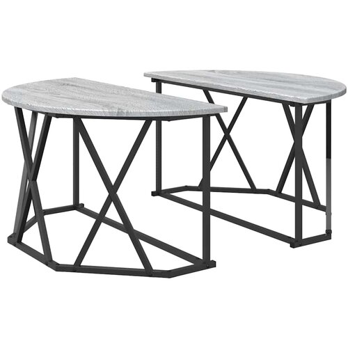  Kava Stol Siva Sonoma 80 x 80 x 42 cm Inženjerska drva i čelik Slike