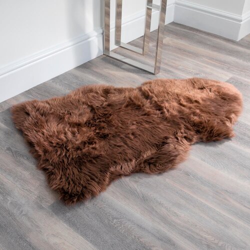 Native Natural Rjava preproga iz ovčje kože Sheep, 60 x 120 cm Slike