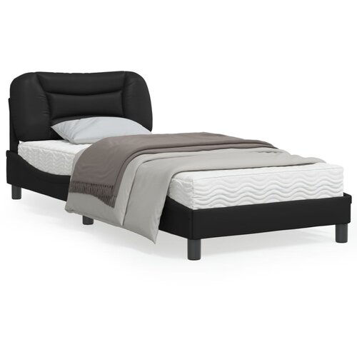 VidaXL Okvir za krevet s uzglavljem crni 80 x 200 cm od umjetne kože Slike