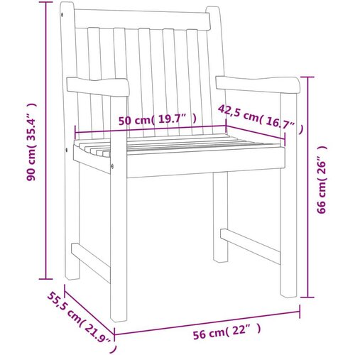  Vrtne stolice 6 kom 56 x 55 5 x 90 cm od masivnog drva bagrema Slike