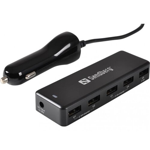 Sandberg auto punjač 5xUSB 7,2A 440-93, crna auto punjač Slike