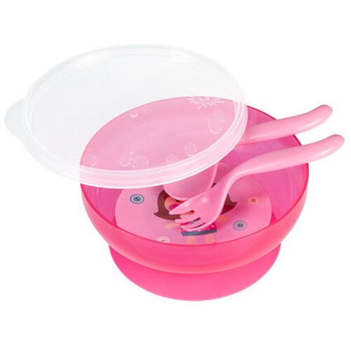 Canpol babies pribor za hranjenje i tanjir 21/300 pink ( 21/300_pin ) Slike