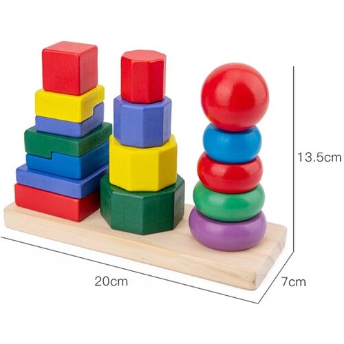 Bbo DRVENA IGRACKA SET PUZLE - GEOMETRIJSKI OBLICI (24m+) Cene