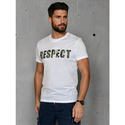 DStreet T-shirt męski z nadrukiem biała Slike