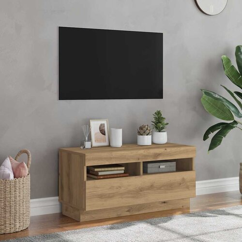 TV ormarić LED boja hrasta artisan 80x35x40cm konstruirano drvo Slike