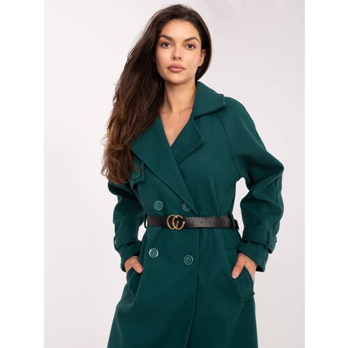RUE PARIS Coat-IT-PL-FL5712.84-dark green Cene