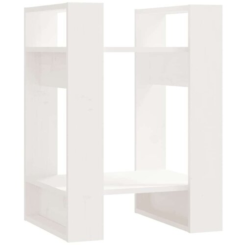  Knjižna omara/pregrada bela 41x35x57 cm trdna borovina, (20705898) Slike