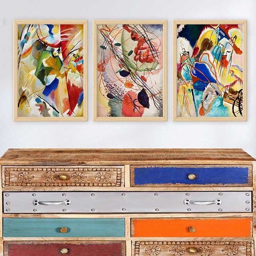 Wallity Set uramljenih slika 3NTC_UN2763120 , 3 Dela Cene