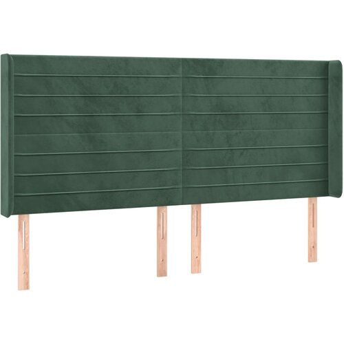 Maison Chic posteljno vzglavje - vzglavna omarica - nočna omarica z ušesi temno zeleno 183x16x118/128 cm žamet, (21710934) Cene