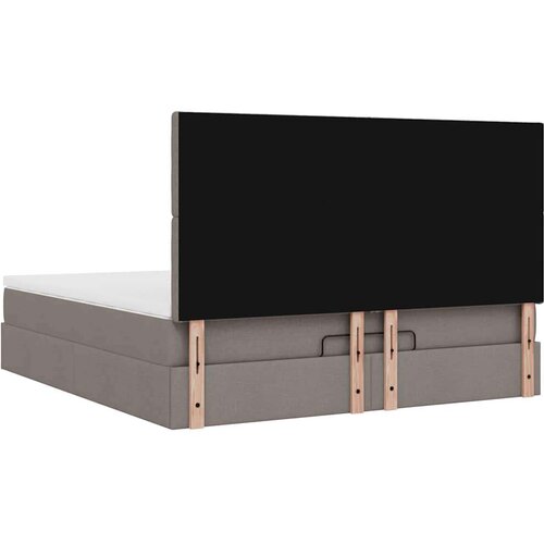 VidaXL otomanski krevet s madracem smeđesivi 160x200cm od tkanine Slike