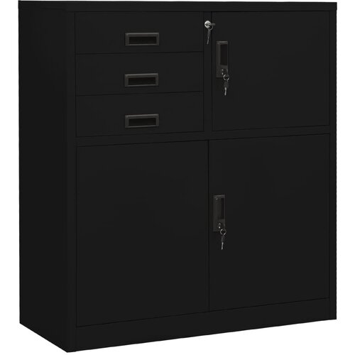  Uredski ormarić crni 90 x 40 x 102 cm čelični Cijene