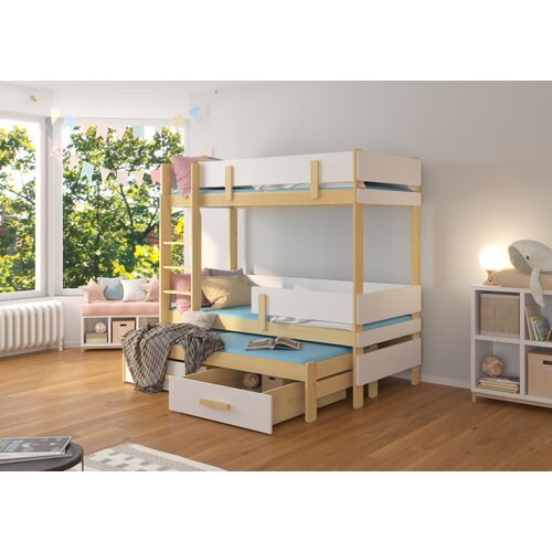 ADRK Trokrevetni dje�ji krevet ETAPO 103 cm - PRIRODNI BOR-BIJELA Cijene