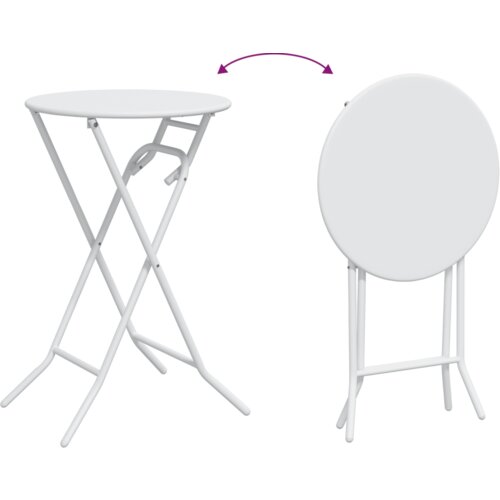 VidaXL sklopivi vrtni stol bijeli &amp;Oslash;50x72 cm čelik Slike