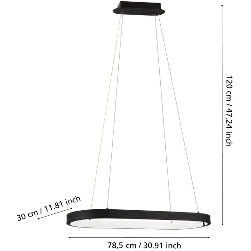 Eglo codriales visilica/1, 30w, prom 780, crno/bijela Slike