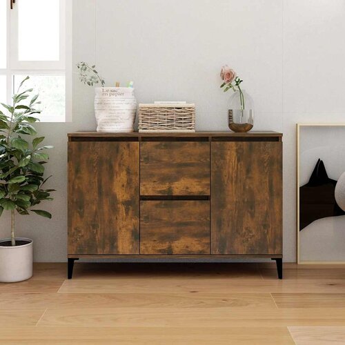  Komoda boja dimljenog hrasta 102 x 35 x 70 cm konstruirano drvo Cijene