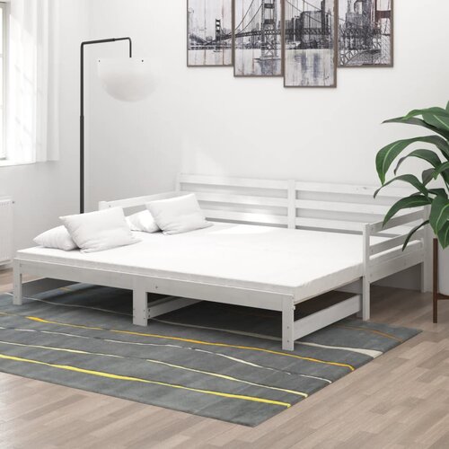  Dnevni ležaj na izvlačenje 2 x (90 x 200) cm masivna borovina Slike