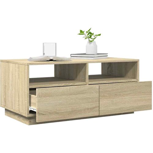  Stolić za kavu s LED svjetlima boja hrasta sonome 90x49x40 cm Slike