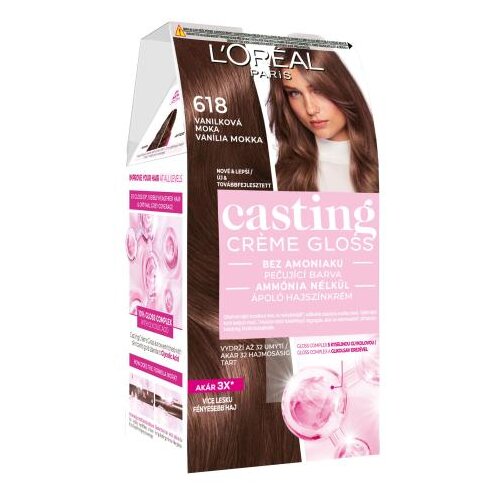 L&amp;acute;Or&amp;eacute;al Paris Casting Creme Gloss boja za kosu obojena kosa svi tipovi kose 48 ml nijansa 618 Vanilla Mocha za žene Slike