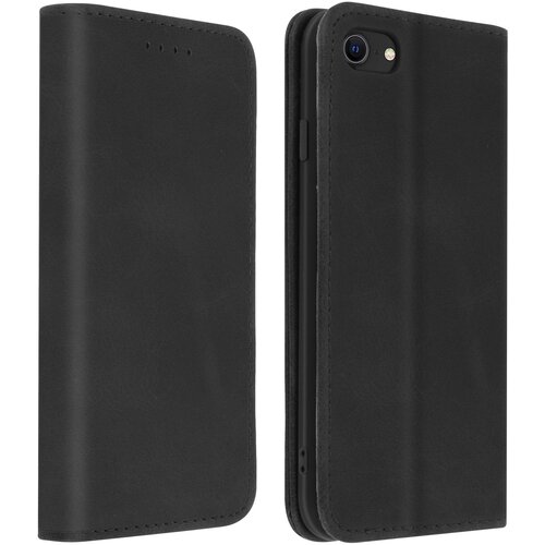 AVIZAR iPhone SE 2022, 2020 in iPhone 8, 7 torbica z videzom postaranega usnja z magnetnim zavihkom - crna, (20626235) Cene