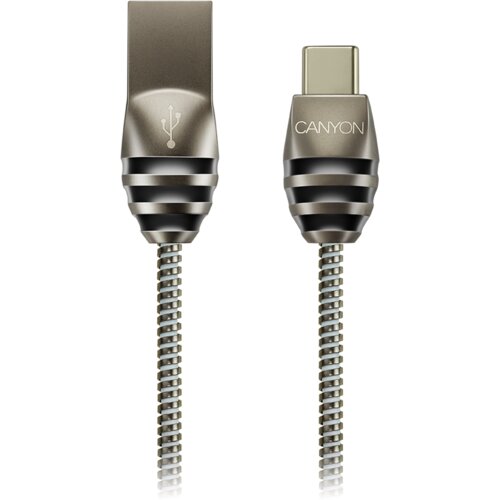 Canyon UC-5 Type C USB 2.0 standard cable, Power &amp; Data output, 5V 2A, OD 3.5mm, metallic Jacket, 1m, gun color, 0.04kg - CNS-USBC5DG Cene
