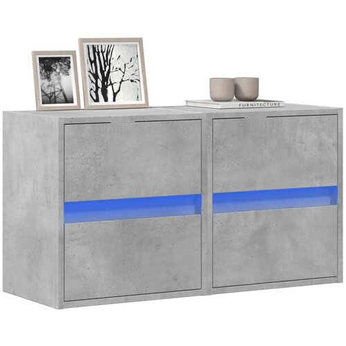  Zidni TV ormarići LED 2 kom boja betona 41x31x45 cm Cene