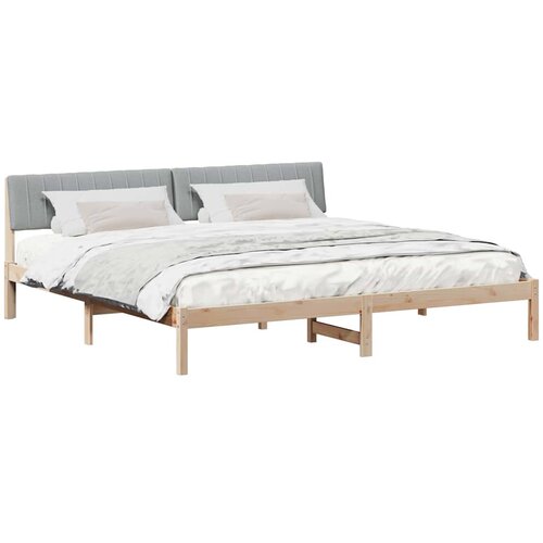  Okvir kreveta s uzglavljem Smeđa i svijetlo siva 200 x 200 cm Slike