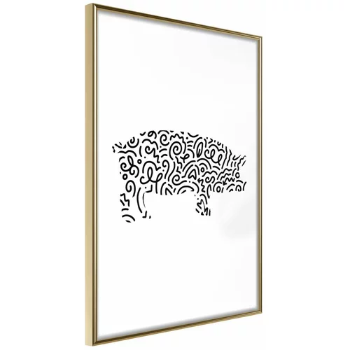  Poster - Curly Pig 40x60