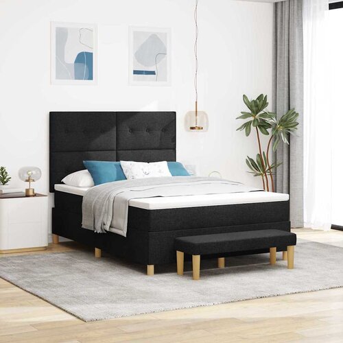 Krevet s opruga kutije s uzglavljem Crna 200 x 140 cm tkanina Cijene