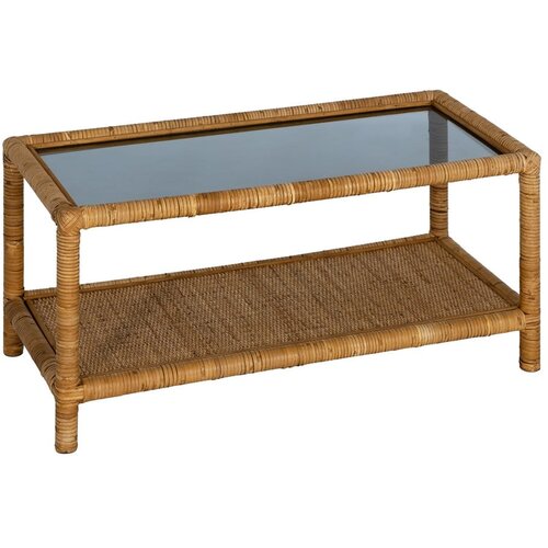 Ixia Stolić za kavu sa staklenom pločom stola u prirodnoj boji 40x90 cm &amp;ndash; Slike