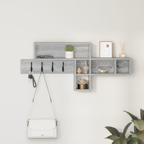 VidaXL Vje&amp;scaron;alica za kapute na zidu s policom s pohranom 100 x 12 x 43.5 cm Slike