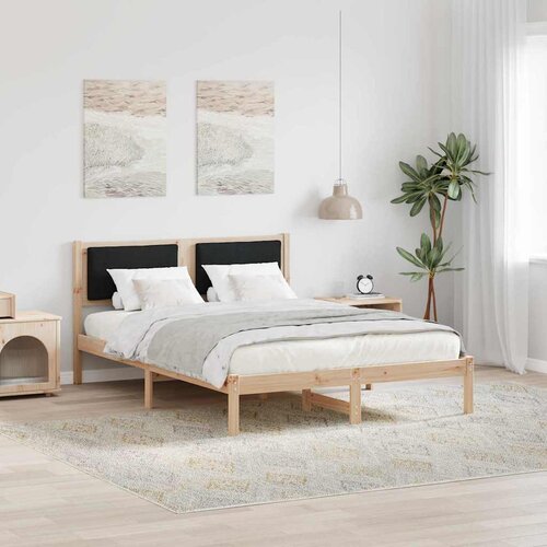  Krevetna konstrukcija Crna 140 x 200 cm Čvrsto borovo drvo Cijene