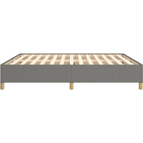  Okvir za krevet s oprugom tamnosivi 180x200 cm od tkanine Slike