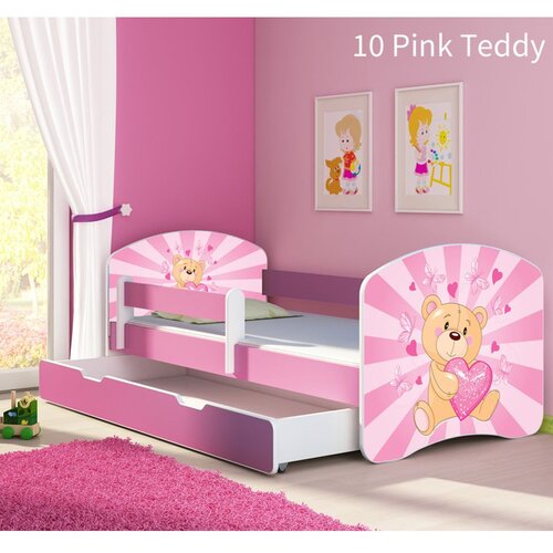 ACMA Dječji krevet s motivom, bočna roza + ladica 160x80 cm - 10 Pink Teddy Bear Cijene