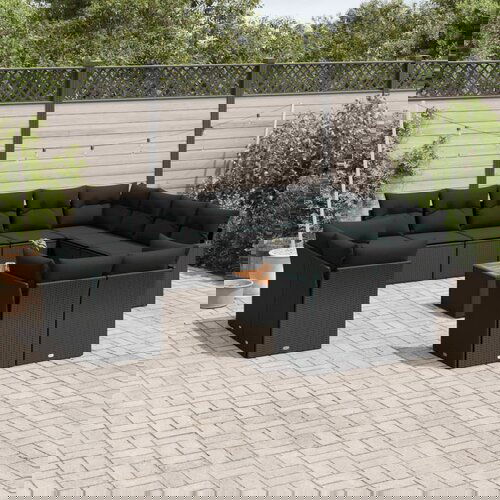 vidaXL 13-dijelni set vrtnih sofa s jastucima poliratan crni Cijene