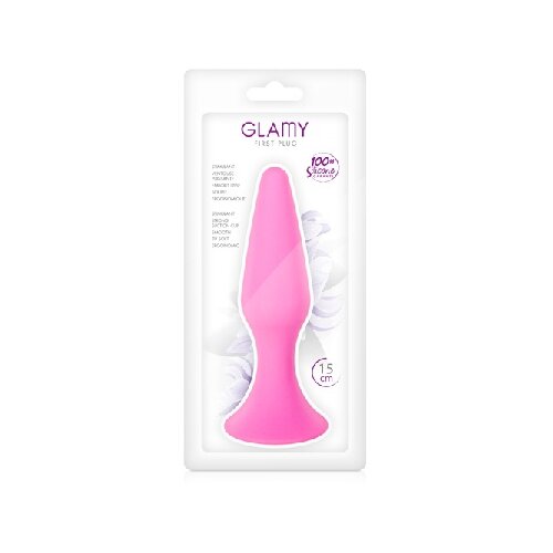 Silionski analni plug | Glamy First Pink L Slike