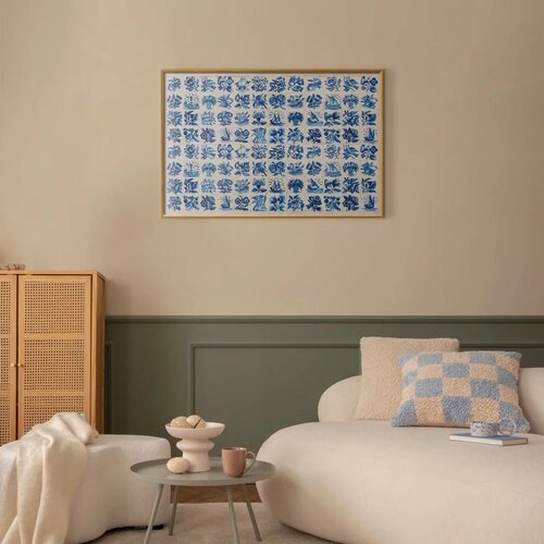  Plakat - Azulejos Tiles - traditional Portuguese ceramic tiles 90x60 Zlatni okvir Slike