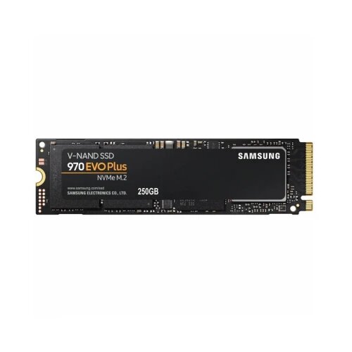 Samsung 970 evo plus 250GB ssd, M.2 2280, nvme, read/write: 3500 / 2300 mb/s, random read/write iops 250K/550K Slike