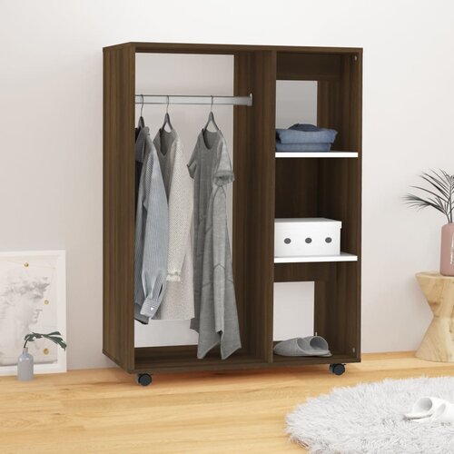 vidaXL garderobna omara rjav hrast 80x40x110 cm konstruiran les Cene