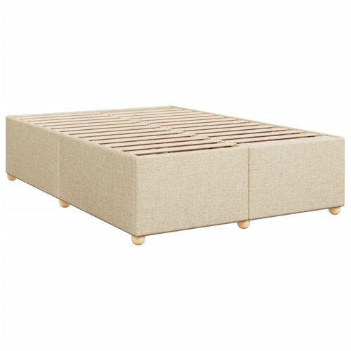  Krevet s oprugama i madracem krem 160x200 cm od tkanine Slike