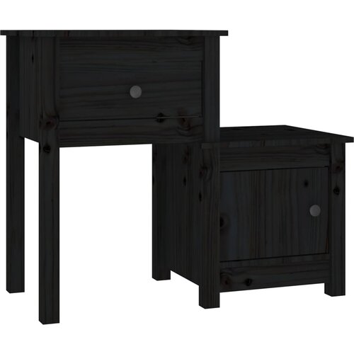 Maison Chic Nočna omarica - Nočna miza črna 79,5x38x65,5 cm trdna borovina, (21690391) Cene