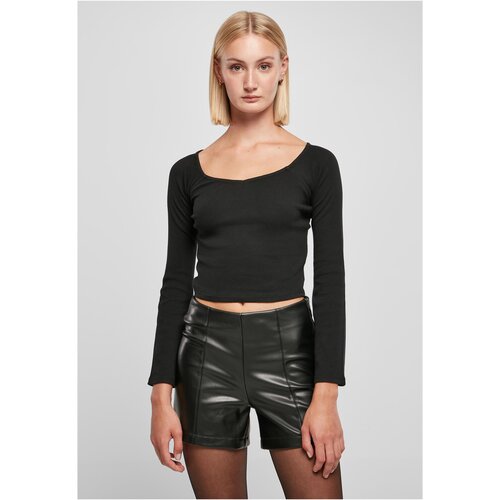 UC Ladies Ladies Short Rib Wide V-Neck Longsleeve black Cijene