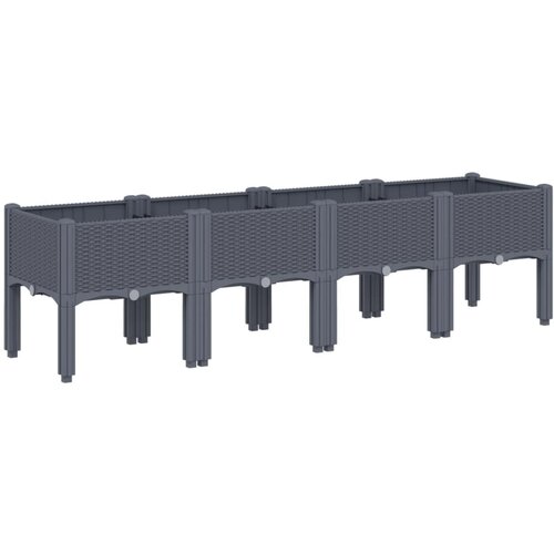 Maison Chic Cvetlično korito - Cvetlični Lonec z nogami sivo 160x40x42 cm PP, (21789131) Slike
