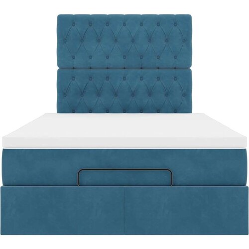VidaXL okvir za krevet s madracima tamnoplavi 120x190 cm bar&amp;scaron;unasti Slike