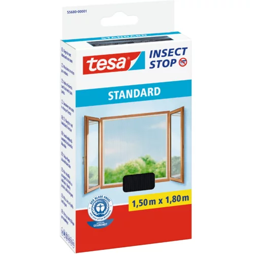 Tesa insect Stop Zaštitna mreža protiv insekata Standard (D x Š: 180 x 150 cm, Crne boje)