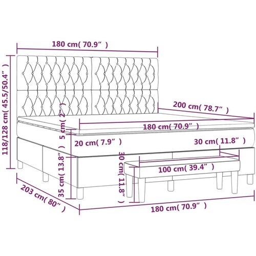  S oprugama i madracem svjetlosivi 180x200 cm od tkanine Slike