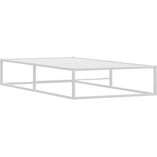 VidaXL Okvir kreveta bez madraca Bijeli 100x200 cm Metalni Slike
