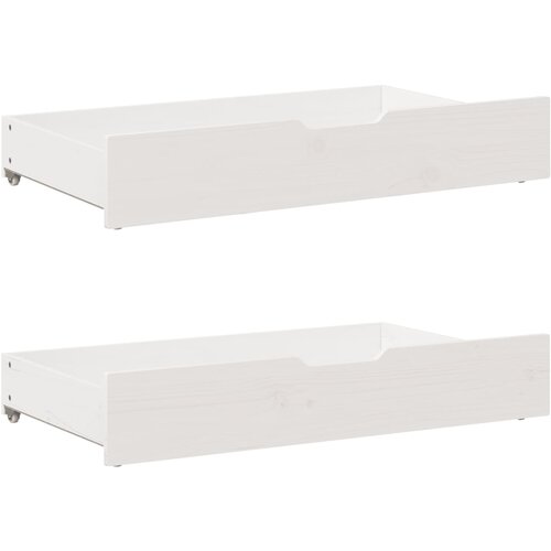 VidaXL Ladice ispod kreveta 2 kom bijele 95x55x16 cm od borovine Slike