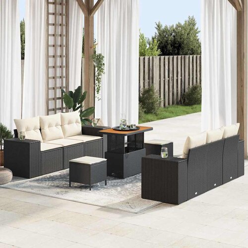  Sjedeća garnitura za vrt 9 kom. Poli ratan 221 x 62 x 85 cm Slike